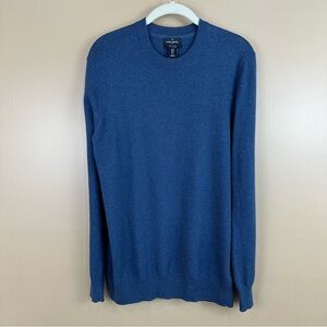 Daniel Hechter Men’s Blue Cotton Cashmere Knit Crewneck Sweater Small Minimalist